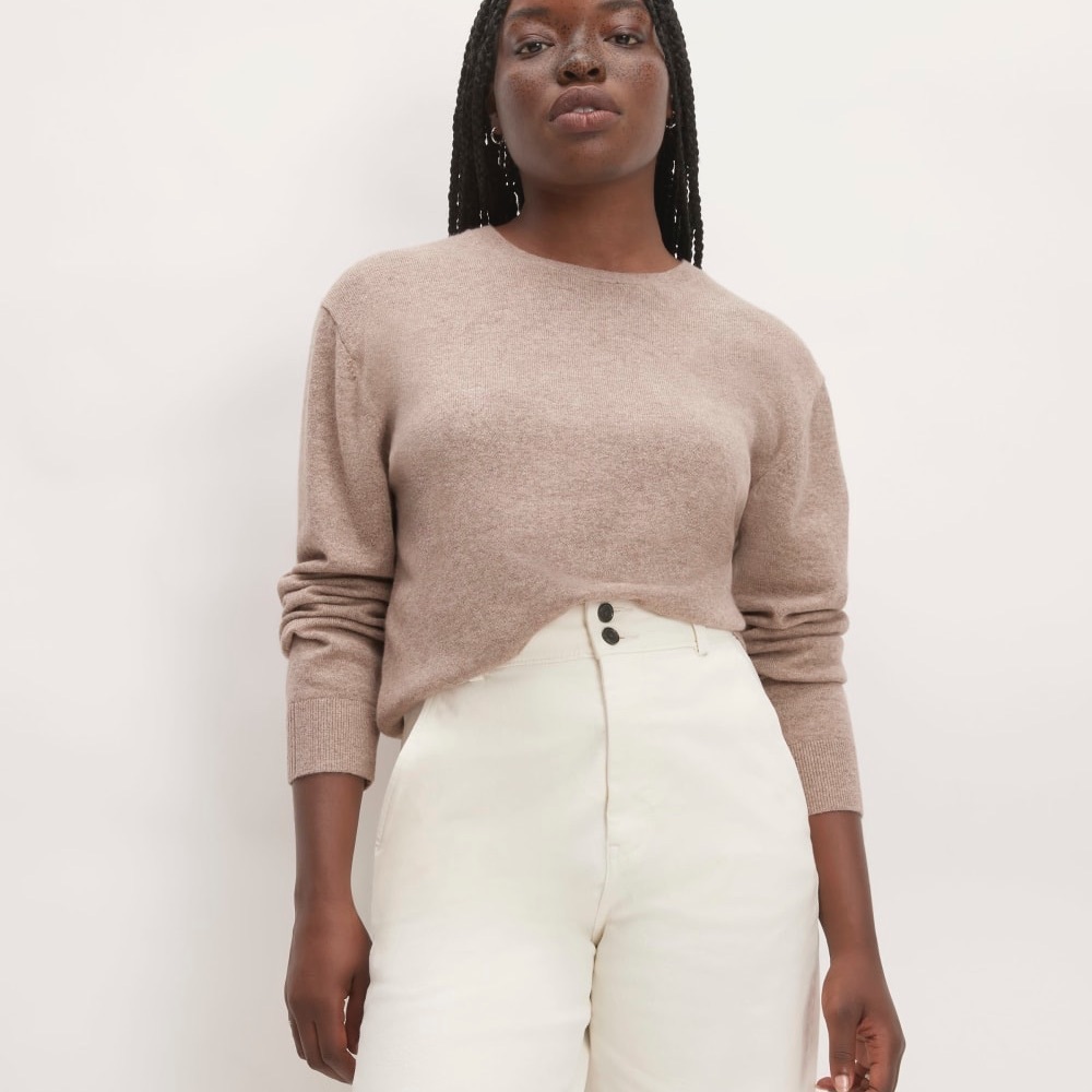 Everlane The Classic Crew in Cashmere (Toasted Sesame, Large)